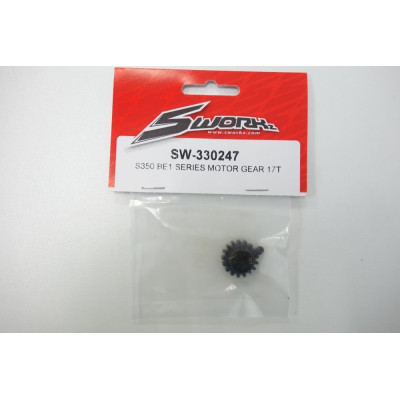 SWORKz ocelový motorový pastorek 17 zubů, Modul M1.0 , 5mm motorová hřídel