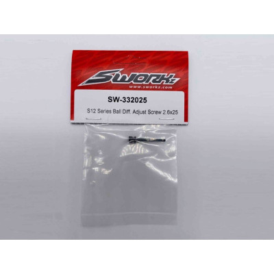 SWORKz nastavitelný šroub pro kuličkový diferenciál M2,6x25mm, 1 ks.