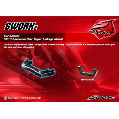 SWORKz černý hliníkový zadní/vrchní držák spojovačky, 1 ks.