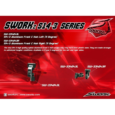 SWORKz hliníkový přední C-Hub levý, 11°, 1 ks.