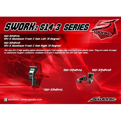 SWORKz hliníkový přední C-Hub levý, 9°, 1 ks.