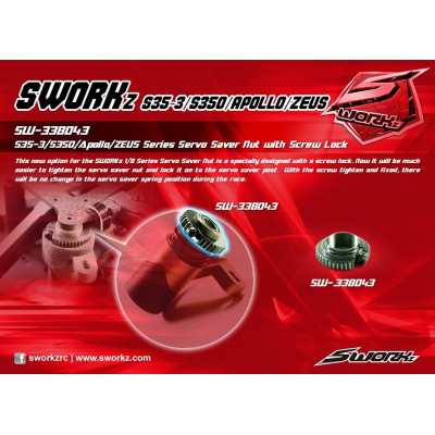 SWORKz hliníková matka servo saveru, fixovatelná, 1 ks.