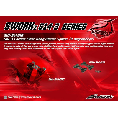 SWORKz 0° uhlíkový držák zadního křídla, 2 ks.
