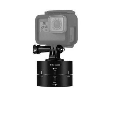 360 Degree-Rotation Adapter with 120 Minutes Time-Lapse for Action Cameras