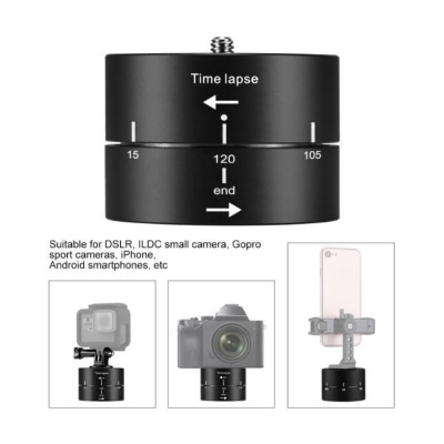 360 Degree-Rotation Adapter with 120 Minutes Time-Lapse for Action Cameras