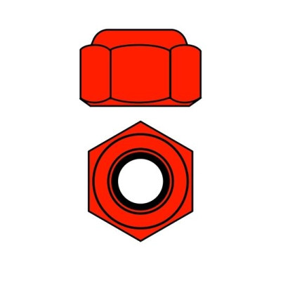 Hliníkové Nylon STOPmatky M4 - červené - 10 ks.