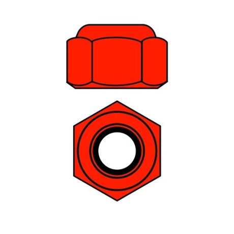 Hliníkové Nylon STOPmatky M4 - červené - 10 ks.