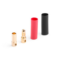 3,5 mm-es aranyozott tápcsatlakozó rugós érintkezővel, max. 50A terhelhetőséggel (hosszú távon 25A). Max. 2,1 mm2 keresztmetszetű (14AWG) kábelekhez. 0,45 mOhm átmenő ellenállás, max. 500 V. Csomagban 10 pár csap/lyukpár zsugorfóliázva.