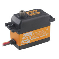 Digitális HiVolt standard szervó Coroless motorral és fém fogaskerékkel, 2x golyóscsapágy, 15.0/26.0kg 6.0/7.4V-on és 0.13/0.11s 6.0/7.4V-on, súly 62.0g, 40.3x20.2x37.2mm. Működési feszültség 6,0 - 7,4V.