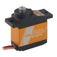 Digitális mikroszervó egyenáramú motorral és fém fogaskerékkel, 1x golyóscsapágy, 3,1/3.9kg 4,8/6,0V-on és 0,16/0,13s 4,8/6,0V-on, súly 15,8g, 22,8x12x29,4mm. Működési feszültség 4,8 - 6,0V.