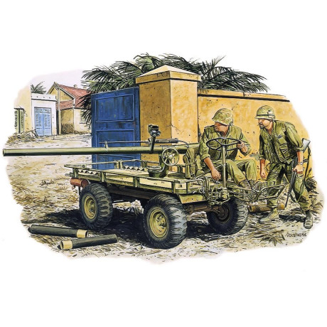 Model Kit figurky 3315 - M274 MULE w/106mm R.R. & CREW (HUE CITY 1968) (1:35)