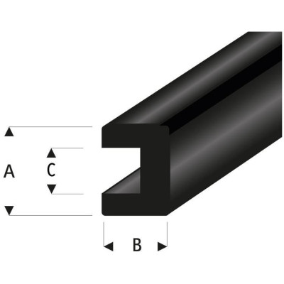 Raboesch profil gumový U 2x2mm 2m