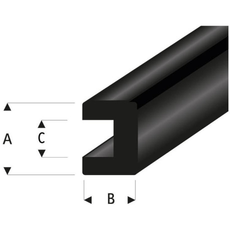 Raboesch profil gumový U 4.8x8mm 2m