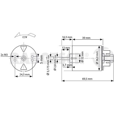 Raboesch motor stejnosměrný Blue RM-530 TRQ 7.2V