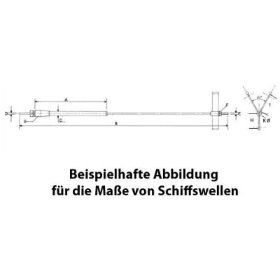 Raboesch lodní hřídel komplet 270mm M3 s podpěrou