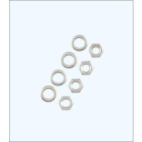 Rozsdamentes acél anya M2 (4db) alátétekkel (4db). Alkalmas RC modellhajókhoz.