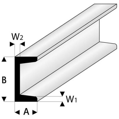 Raboesch profil ASA U 2.5x5x330mm (5)