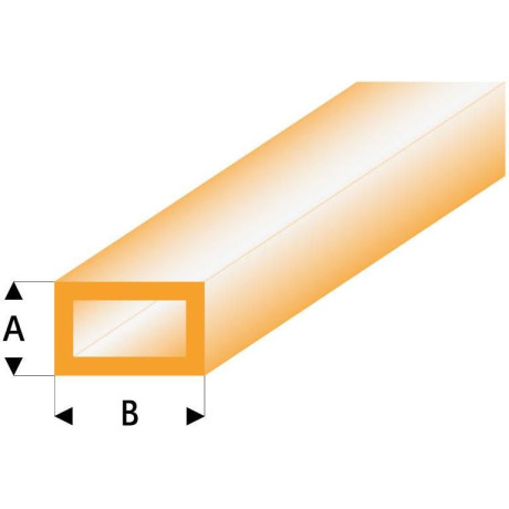Raboesch profil ASA trubka čtyřhranná transparentní oranžová 3x6x330mm (5)