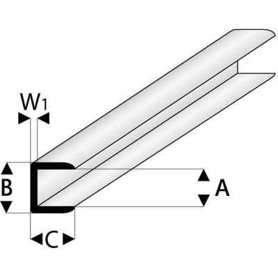 Raboesch profil ASA koncový 1x330mm (5)