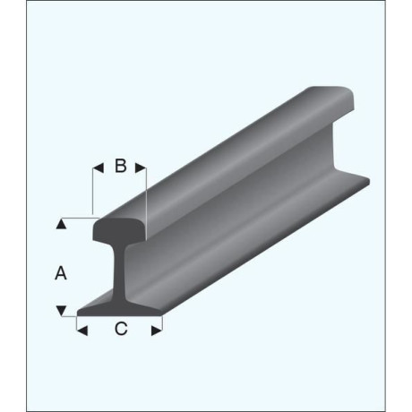 Raboesch kolejnice H0 1:87 2.4x1.35x2.1mm 1m (10)