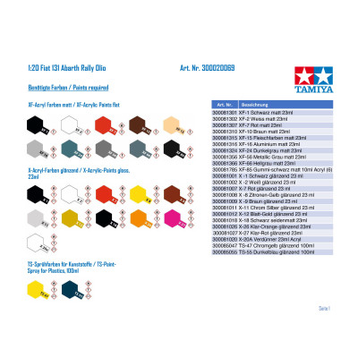 TAMIYA 1:20 Fiat 131 Abarth Rally Olio