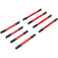 Tuning alkatrész RC modellautókhoz Traxxas TRX-4M: Traxxas alumínium alsó összekötő rúd piros eloxált (készlet).