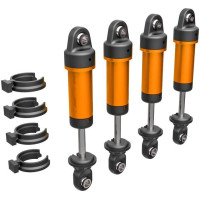 Tuning alkatrész RC modellautókhoz Traxxas TRX-4M: Traxxas GTM alumínium lengéscsillapító narancssárga eloxált (4 db). Összeszerelve, rugók nélkül.