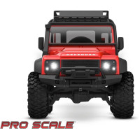 Traxxas LED világítás ProScale komplett RC modell autóhoz TRX-4M 1:18 Land Rover Defender. A készlet beépítésével olyan valósághű funkciókat kap, mint egy valódi autón (fényszórók, hátsó lámpák, működő fék- és tolatólámpák, figyelmeztető lámpák). 