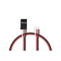 Lapos szervokábel Futaba csatlakozóval 150 mm hosszú, PVC szigeteléssel, vezető keresztmetszete 0,25 mm2.