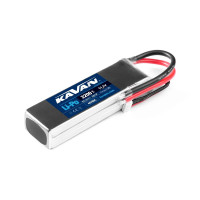 LiPo akkumulátor csomag KAVAN megnövelt terhelhetőséggel 40/80C, töltés 2C-ig. 3s1p 11,1V 2200 mAh, méretek: 110x35x22,5mm, súly: 166g, szervizcsatlakozó JST-XH.