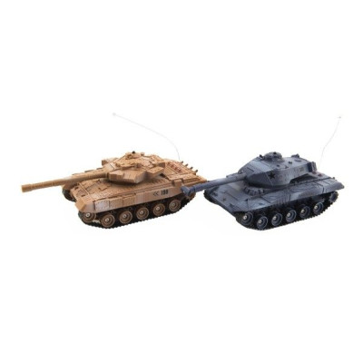 Tank RC 2ks 25cm tanková bitka + dobíjacia pack 27MHZ a 40MHz so zvukom sa svetlom v krabici 50x20