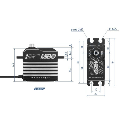 MIBO 1/8 Waterproof (0.085s/45kg/8.4V) Brushless Servo