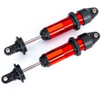 Traxxas GTX alumínium lengéscsillapító piros (2db). Állítás anyával. Teljesen összeszerelve. Rugók és olaj nem tartozék.