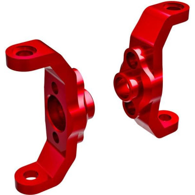 Traxxas závěs těhlice hliníková červeně eloxovaná (levá a pravá)