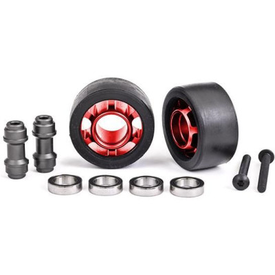 Traxxas kolo pro wheelie sadu hliníkové červěně eloxované (2)