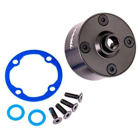 Traxxas tělo diferenciálu hliníkové šedě eloxované