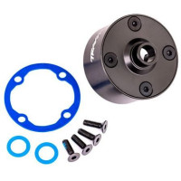 Traxxas differenciálmű test alumínium szürke eloxált - tömítés, 4x 3x10 mm CCS csavar.