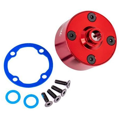 Traxxas tělo diferenciálu hliníkové červeně eloxované