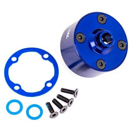 Traxxas tělo diferenciálu hliníkové modře eloxované