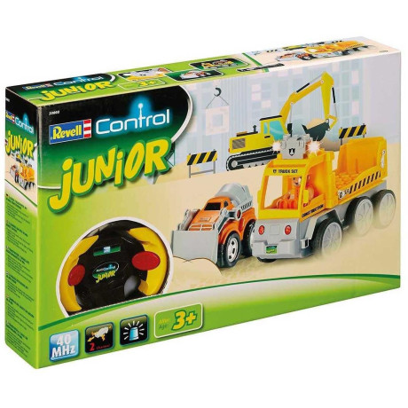 Autíčko REVELL 23003 JUNIOR - Tow Loader with excavator - 40 MHz