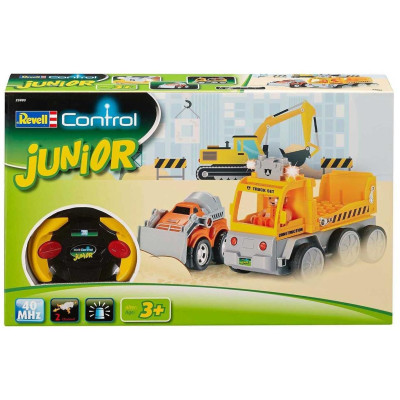 Autíčko REVELL 23003 JUNIOR - Tow Loader with excavator - 40 MHz