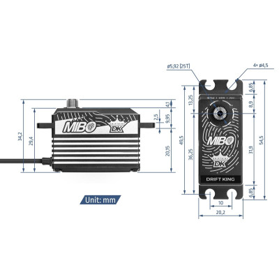 MIBO Drift King Alu Black LP Programmable (RWD Drift Spec/33.0kg/8.4V) Brushless Servo