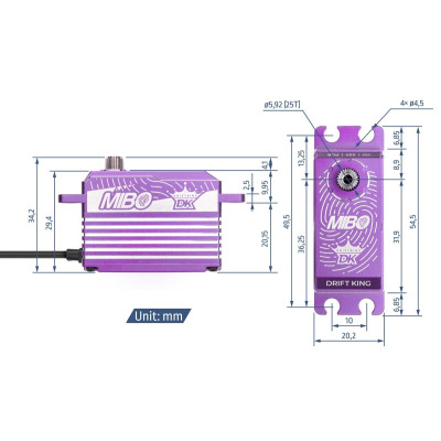 MIBO Drift King Alu Purple LP Programmable (RWD Drift Spec/33.0kg/8.4V) Brushless Servo
