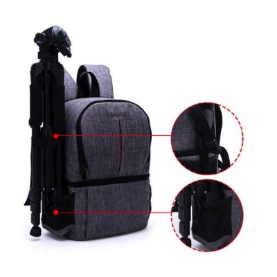 Double-Layer DIY Camera Backpack (Black)