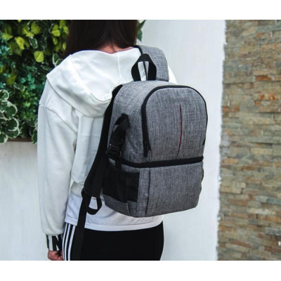 Double-Layer DIY Camera Backpack (Black)