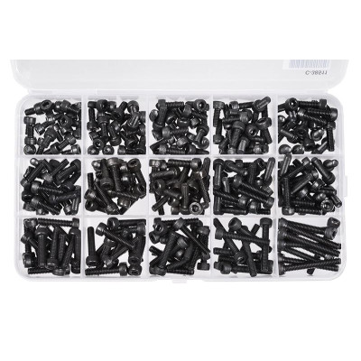 Inbus šrouby s válcovou hlavou - sada/box - M4 - ocelové černé, 265 ks.