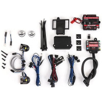 Traxxas Pro Scale LED világító készlet TRX-4 Chevrolet Blazer 1969 és 1972 RC modellekhez. Funkcionális fék- és tolatólámpák, funkcionális irányjelzők, funkcionális figyelmeztető lámpák, hátsó lámpák, állítható fényszóró intenzitás. További világítás hozzáadható. Hiteles fényfunkciók.