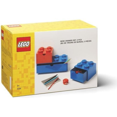 LEGO stolní box se zásuvkou Multi-Pack 3ks, modrá/červená