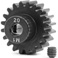 Traxxas fogaskerék 5 mm-es tengelyhez 20 foggal és 1 mm-es fogazású modullal RC modellautókhoz. Edzett acélból készült. A csomagban található egy állítócsavar.