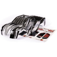 Traxxas ProGraphix Stampede 4X4 karosszéria előre nyomtatott grafikával az egyszerű festés érdekében. Válassza ki a saját színkonfigurációját professzionális eredményekkel. A karosszéria teljes mértékben le van vágva, előre kifúrt lyukakkal. Védő felületi spray fólia kerül felhelyezésre.